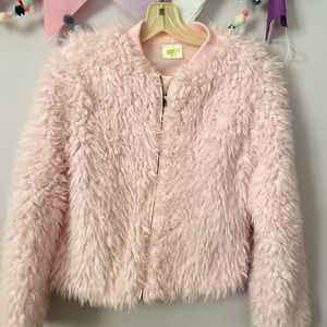 Pink faux fur jacket